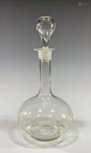 Free Blown Colorless Glass Decanter C-1830