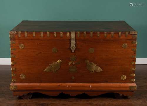 Anglo-Indian Dowry Chest with Brass, 19th Century
