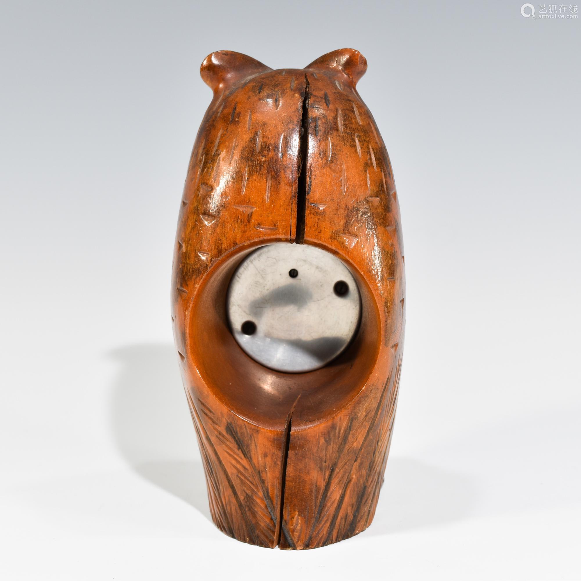 German Carved Wood Owl Barometer－【deal Price Picture】