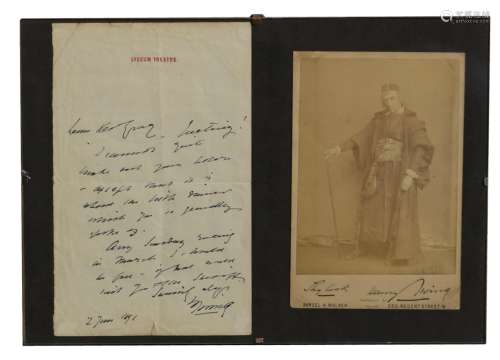 Sir Henry Irving Signed Cabinet Card and ALS