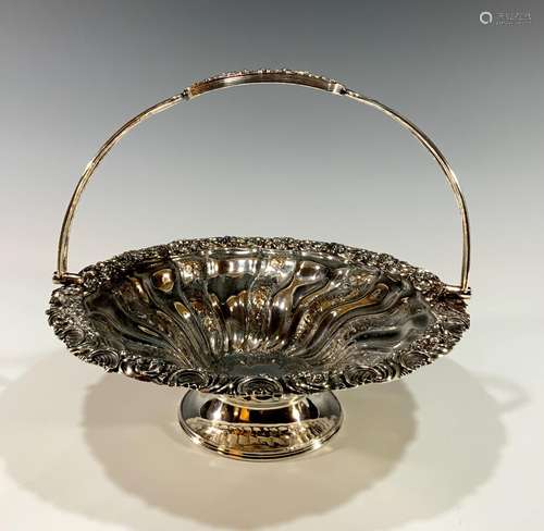 Fancy Victorian Silverplate Bridal Basket