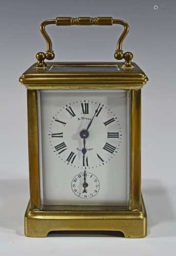 French Brass Carriage Clock by A. Tetart