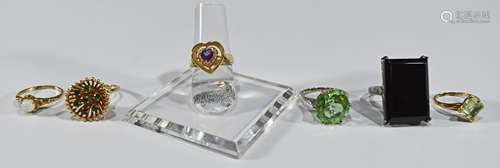 5 10K and 14K Gold and Gemstone Rings