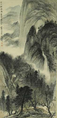 He Haixia Landscape Vertical Axis Painting