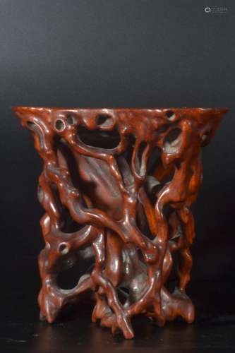 Qing Dynasty - Boxwood Abstract Stationary Stand