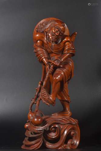 Qing Dynasty - Boxwood Standing Figure