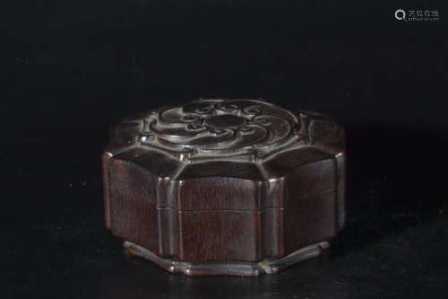 Qing Dynasty - Zitan Wood Rouge box