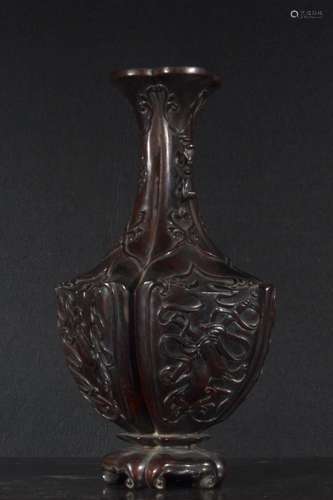 Qing Dynasty - Zitan Wood Vase