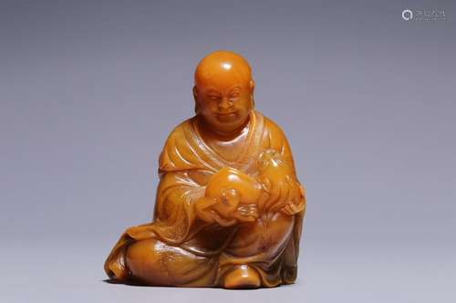 Qing Dynasty - Shoushan Tianhuang Arhat Sitting Figure