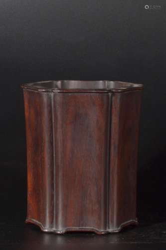 Qing Dynasty - Zitan Wood Brush pot