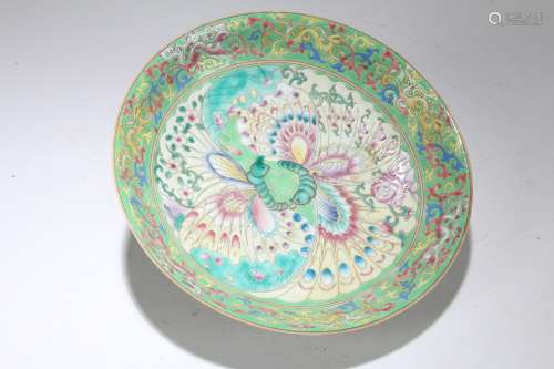 A Chinese Nature-sceen Detailed Fortune Porcelain Plate
