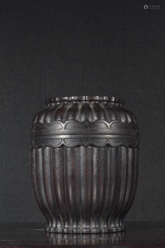 Qing Dynasty - Zitan Wood Gourd Shaped Tea Caddy