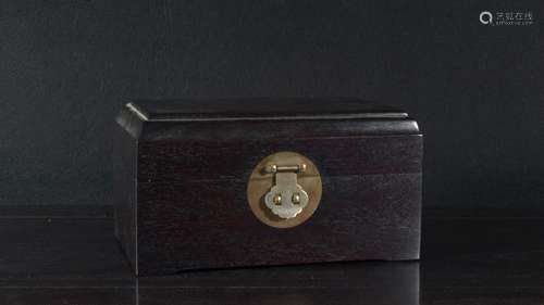 Qing Dynasty - Zitan Wood Square Jewelry Box