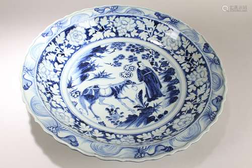 A Chinese Detailed Blue and White Porcelain Fortune