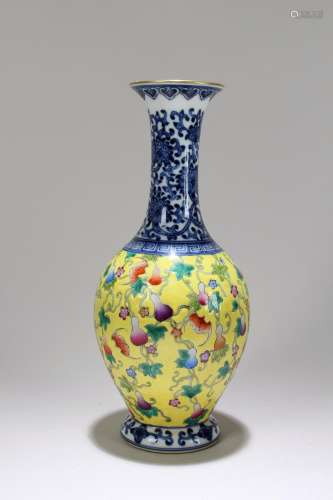 A Chinese Detailed Bat-framing Fortune Porcelain Vase