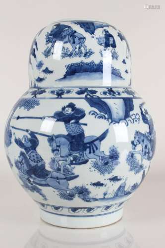 A Chinese Story-telling Duo-sphere Blue and White