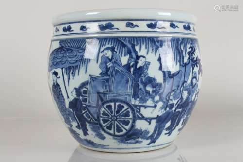 A Chinese Blue and White Story-telling Porcelain