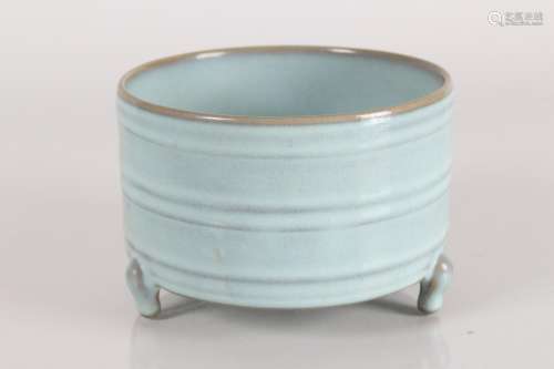 A Chinese Detailed Tri-podded Porcelain Fortune Censer