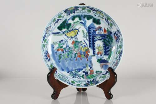 A Chinese Story-telling Porcelain Fortune Plate