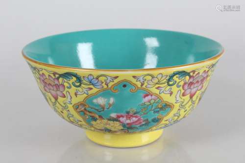 A Chinese Yellow-coding Ancient-framing Porcelain