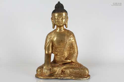 A Chinese Massive Gilt Religious Buddha Statue