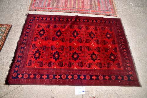 Turkmen Afghan, 1980. Velours en laine sur fondations en lai...