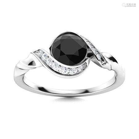 Natural 1.39 CTW Black & White Diamond Engagement Ring