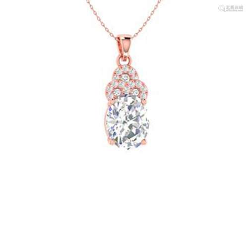 1.12 ctw Topaz & Diamond Necklace 14K Rose Gold