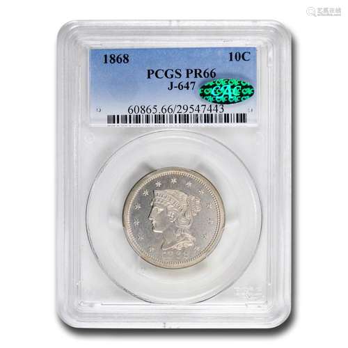 1868 Liberty Dime Pattern PR-66 PCGS CAC (J-647)