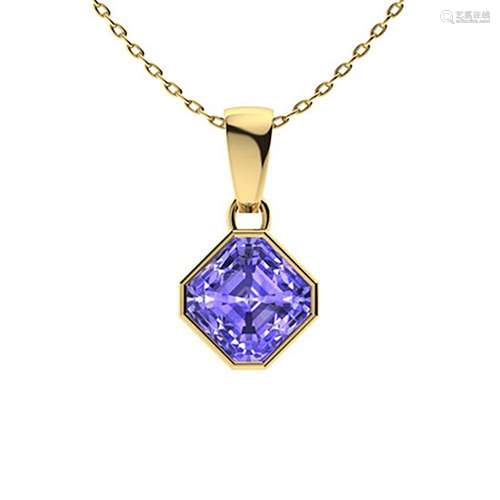 1.29 ctw Tanzanite Necklace 18K Yellow Gold