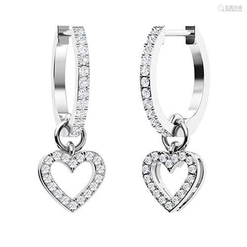 0.43 CTW White Sapphire Drops Earrings 14K White Gold