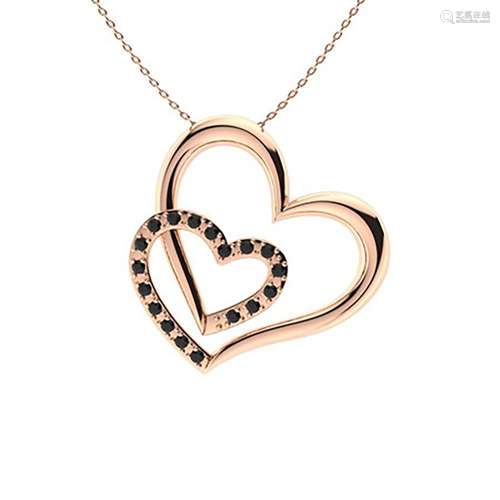 0.2 ctw Black Diamond Necklace 14K Rose Gold