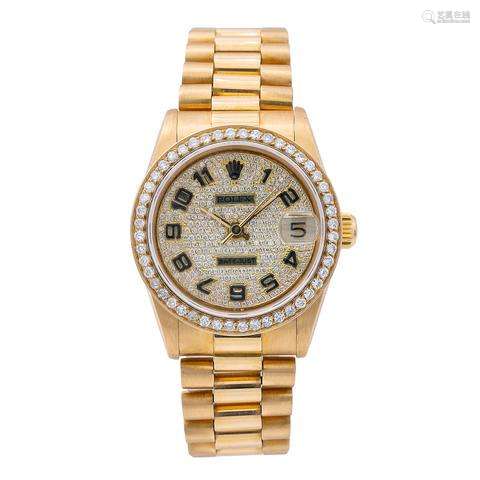 Rolex Datejust 68278 31MM Yellow Gold Diamond Dial With