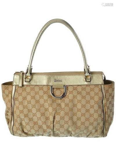 Gucci Gold Gg Canvas Tote (Authentic Pre-Owned) Women's