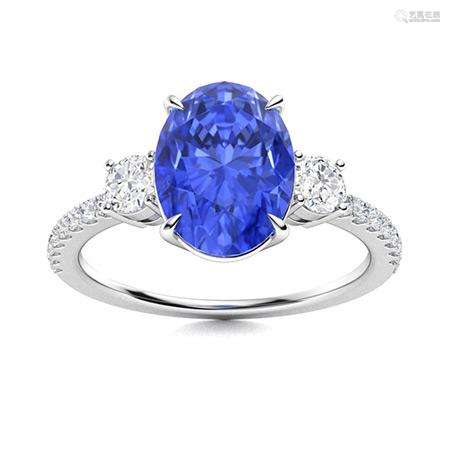 Natural 1.73 CTW Ceylon Sapphire & Diamond Engagement