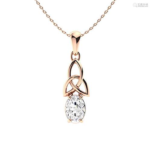 2.02 ctw Moissanite Necklace 14K Rose Gold