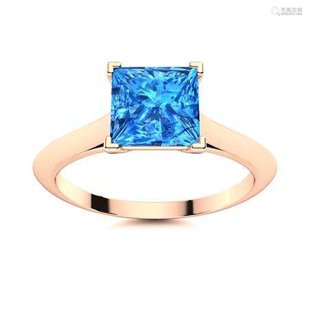 Natural 0.68 CTW Topaz Solitaire Ring 18K Rose Gold