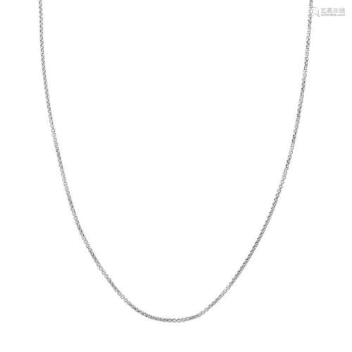 14K White Gold 1.8 mm Box Chain w/ Lobster Clasp - 18