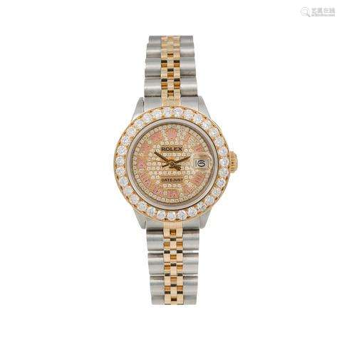 Rolex Datejust Diamond Watch, 6917 26mm, Champagne