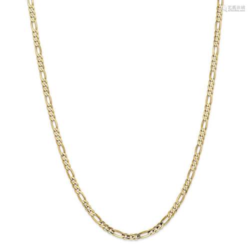 14k 4 mm Concave Open Figaro Chain Necklace - 24 in.