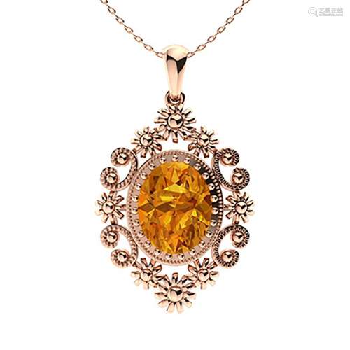 1.56 ctw Citrine Necklace 18K Rose Gold