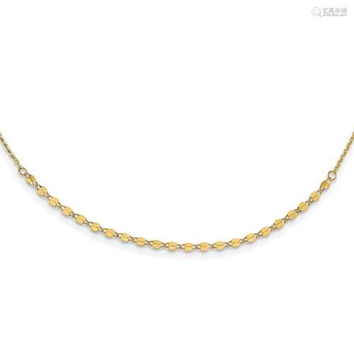 14K Polished D/C w/3.5in ext. Adjustable Choker - 12