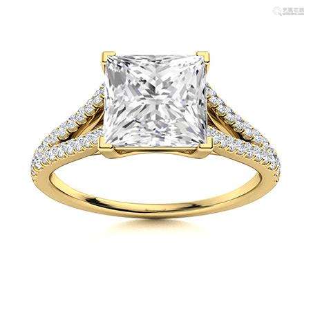 Natural 1.81 CTW Diamond Solitaire Ring 14K Yellow Gold