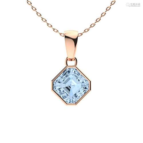 0.51 ctw Aquamarine Necklace 14K Rose Gold