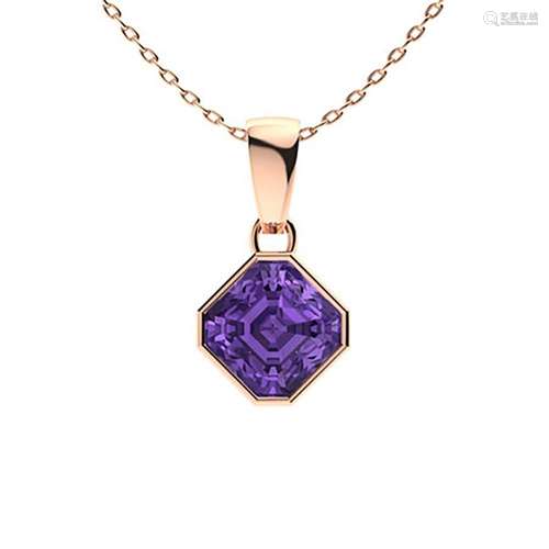 0.87 ctw Amethyst Necklace 18K Rose Gold