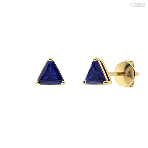 0.56 CTW Sapphire Studs Earrings 18K Yellow Gold