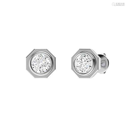 1.26 CTW Diamond Studs Earrings 14K White Gold