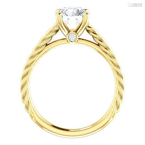 Natural 2.12 CTW Round Cut Rope Design Diamond