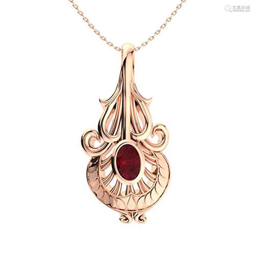 0.35 ctw Ruby Necklace 18K Rose Gold