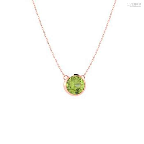 0.62 ctw Peridot Necklace 18K Rose Gold